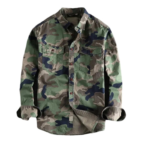 Mäns Urban Camo Skjorta Med Bröstfickor 0
