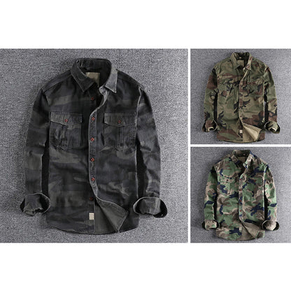 Mäns Urban Camo Skjorta Med Bröstfickor 3
