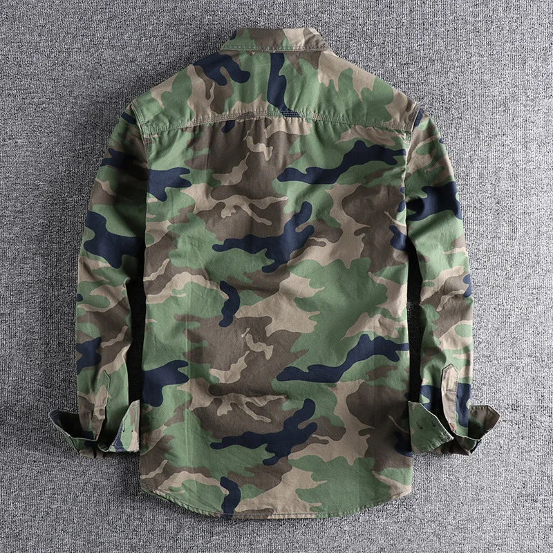 Mäns Urban Camo Skjorta Med Bröstfickor 5