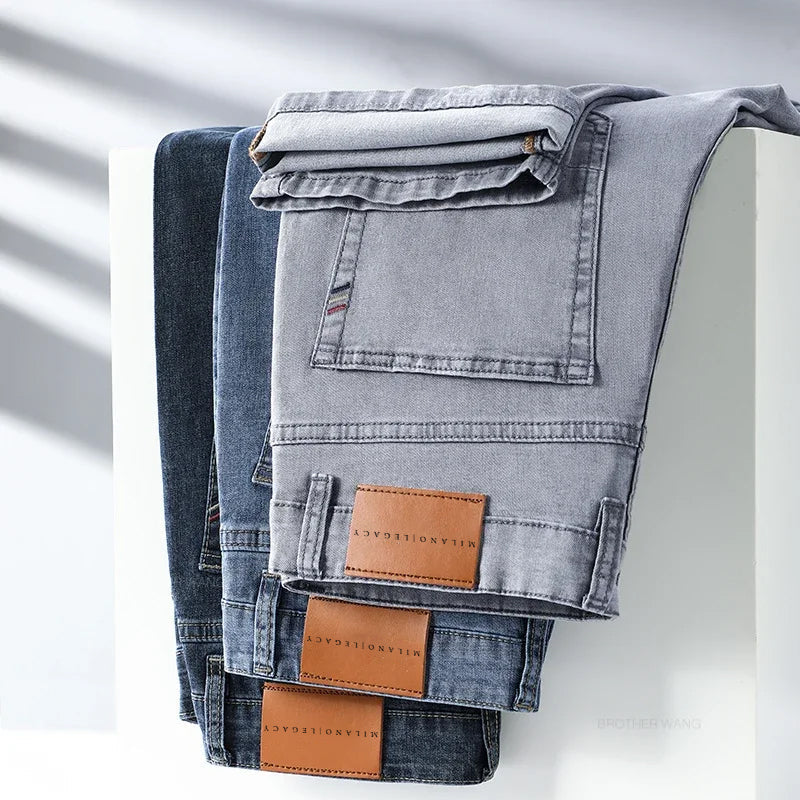 Mäns Urban Comfort Jeans Hög Midja 1