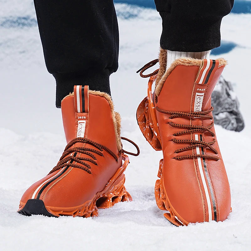 Mäns Vintersneakers Hög Modell Sportig Stil 4