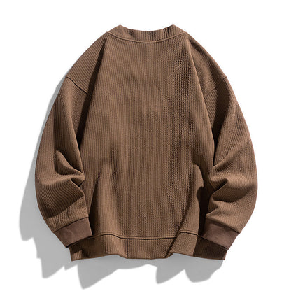 Mäns Zip-Up Cardigan Avslappnad Passform 3
