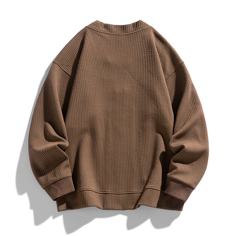 Mäns Zip-Up Cardigan Avslappnad Passform 3