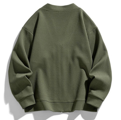 Mäns Zip-Up Cardigan Avslappnad Passform 6