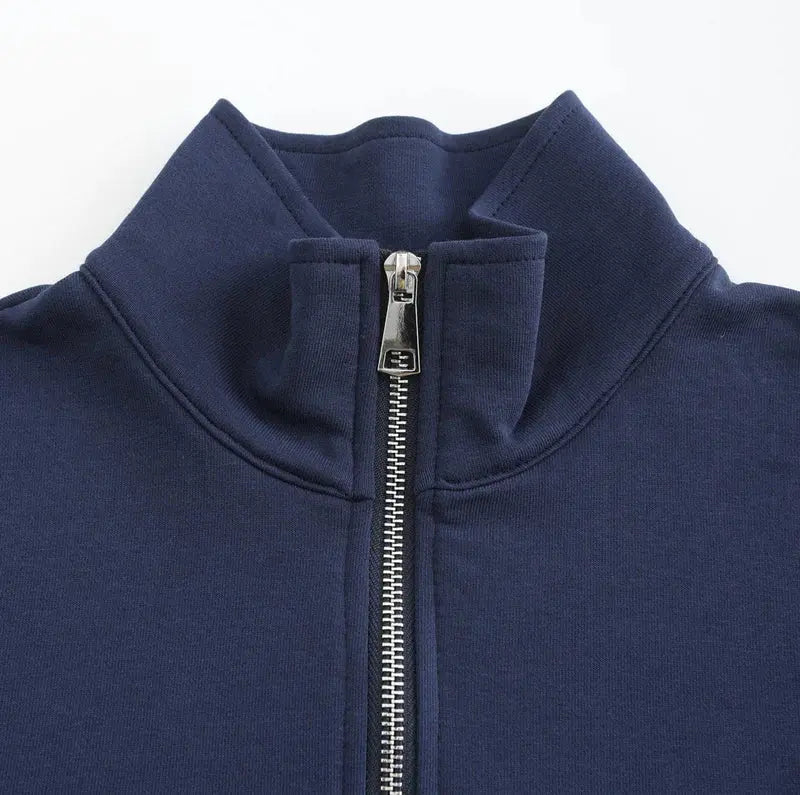 Mäns Zip Up Tröja Med Stilren Design 4