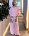 Kvinnors Elegant Kvällsuppsättning Glitter Top Högkvalitativt Tyg-1