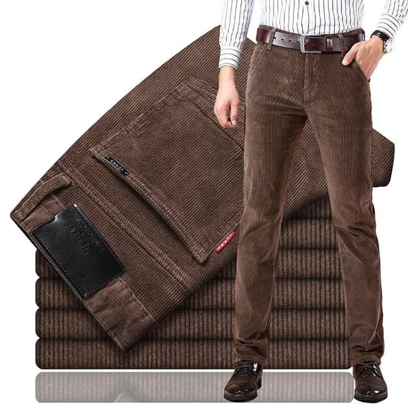 Herrbyxor Corduroy Klassisk Stil 100% Bomull 2
