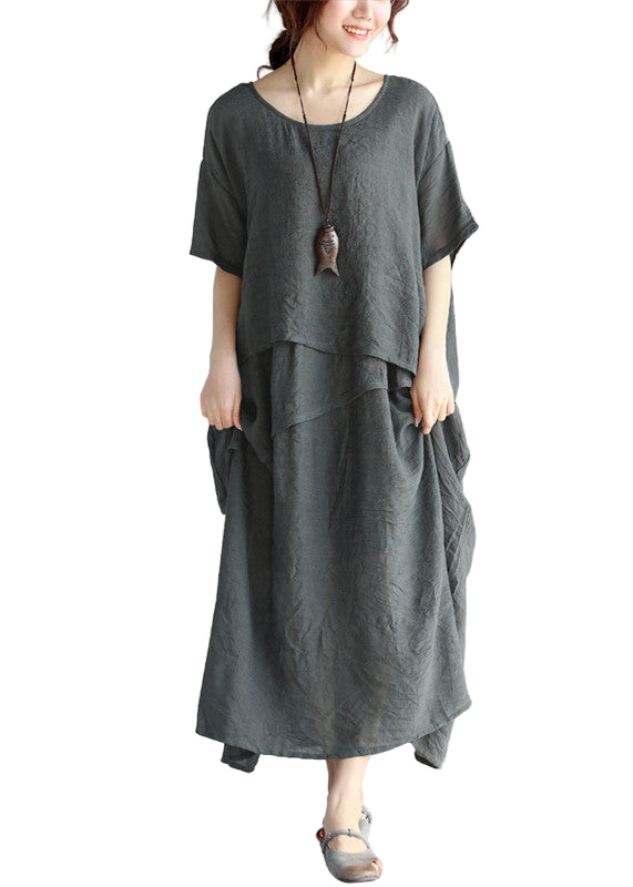 Maxi Klänning Dam Lång Ärmar Oversized Luftig Design 0