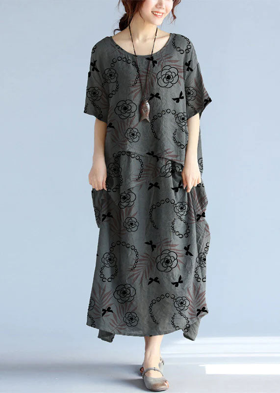 Maxi Klänning Dam Lång Ärmar Oversized Luftig Design 11