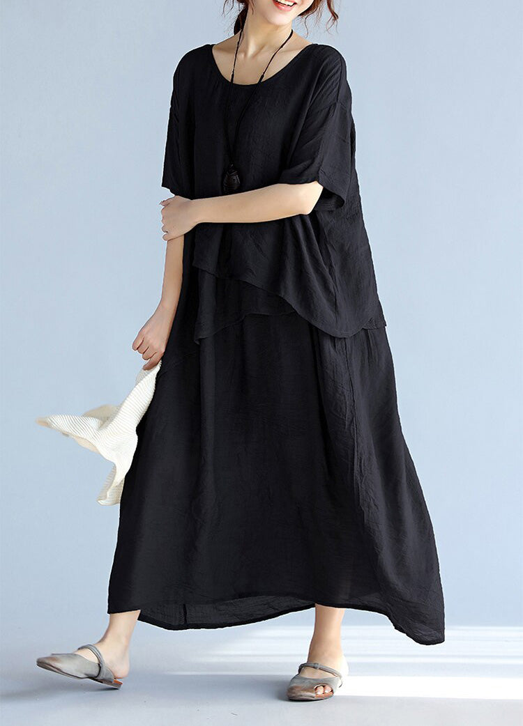 Maxi Klänning Dam Lång Ärmar Oversized Luftig Design 1
