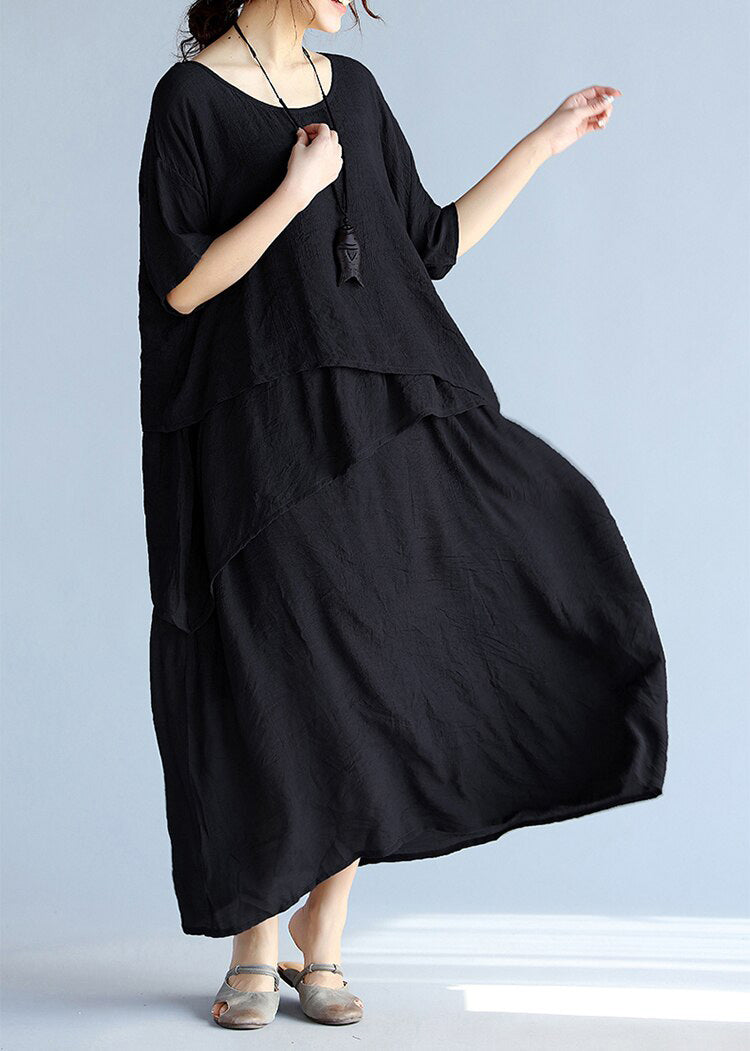 Maxi Klänning Dam Lång Ärmar Oversized Luftig Design 3