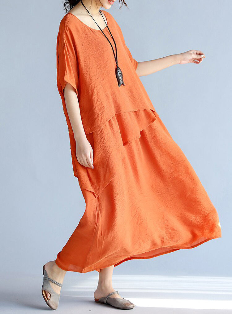 Maxi Klänning Dam Lång Ärmar Oversized Luftig Design 5