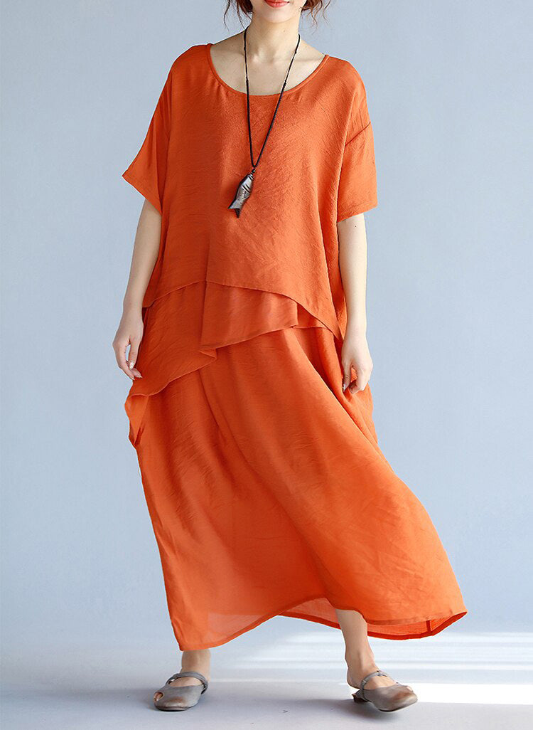 Maxi Klänning Dam Lång Ärmar Oversized Luftig Design 6