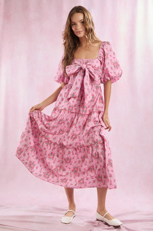 Maxiklänning Dam Blommönstrad Framknutning Långt Syntetmaterial 2