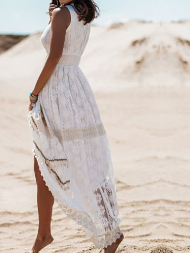 Maxiklänning Dam Boho Stil Mjuk Tyg 4