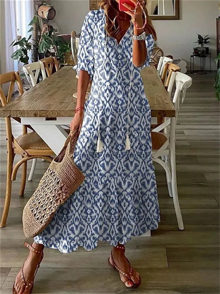 Maxiklänning Dam Långt Sommarstil Luftig Design 3