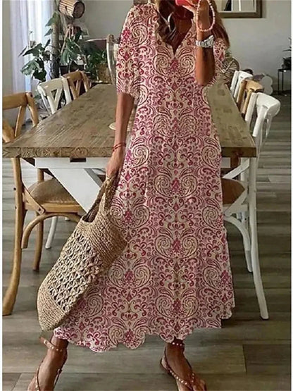 Maxiklänning Dam Långt Sommarstil Luftig Design 4