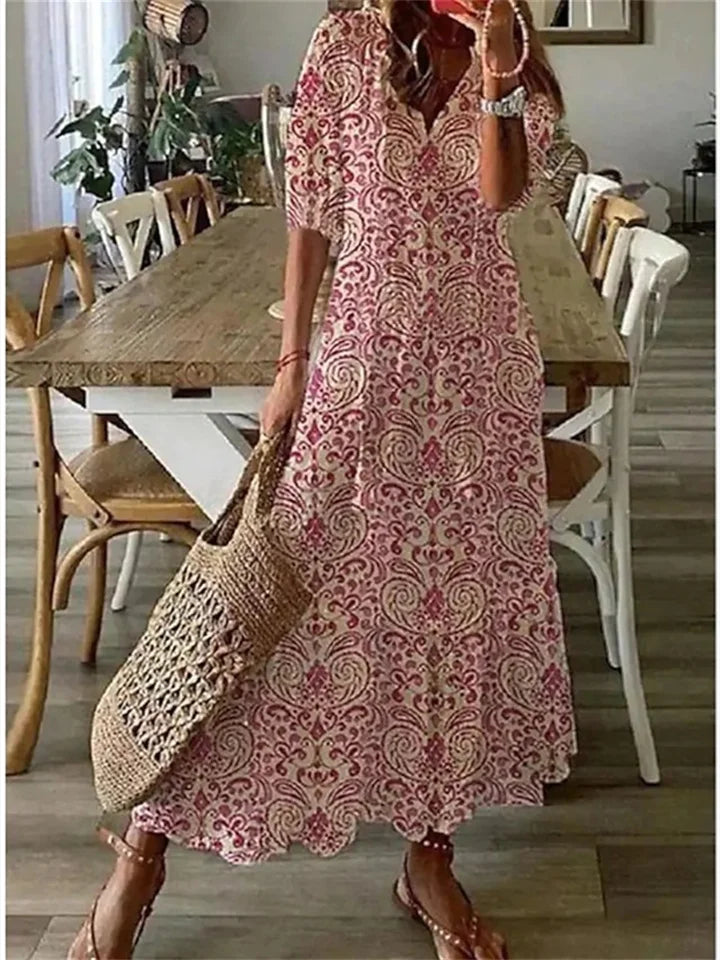 Maxiklänning Dam Långt Sommarstil Luftig Design 4
