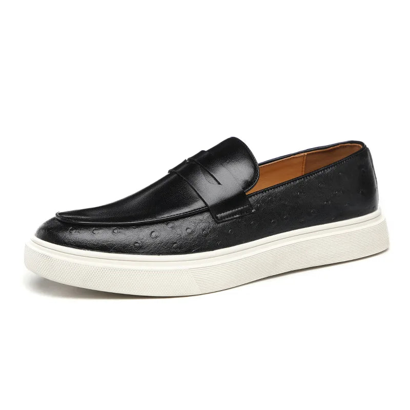 Mäns Loafers Munkbindning Ormläder 3