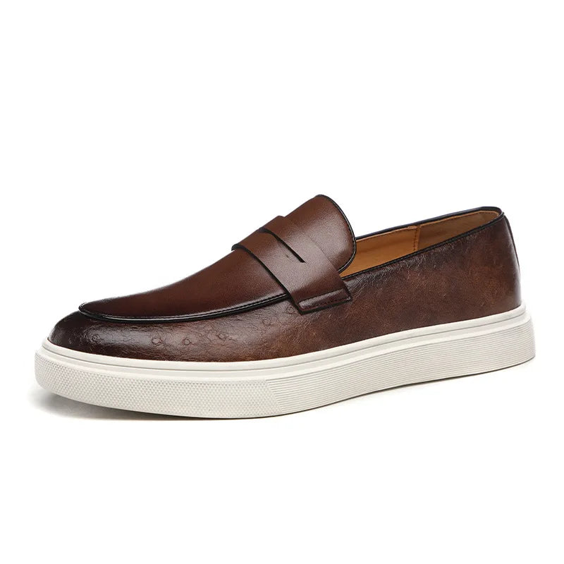 Mäns Loafers Munkbindning Ormläder 6