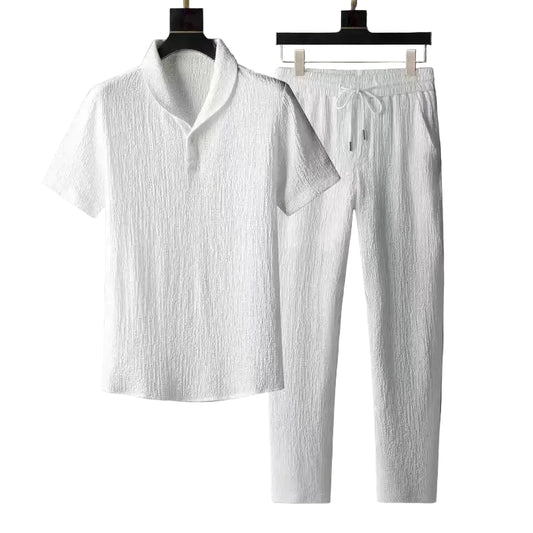 Men's Casual Set with Short Sleeve Shirt 0