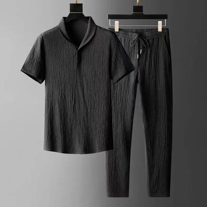 Men's Casual Set with Short Sleeve Shirt 1