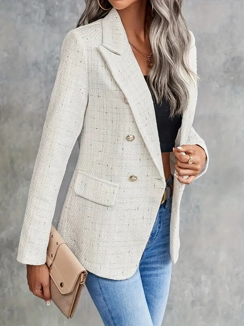 Variant image for Kvinna Tweed Blazer Skräddarsydd Lätt Material-1