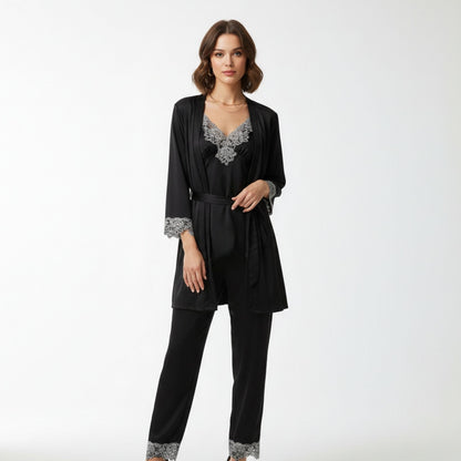 Mjuk pyjamas i sidenliknande stil 4