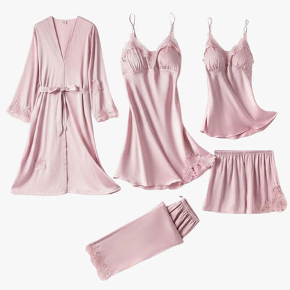 Mjuk pyjamas i sidenliknande stil 8