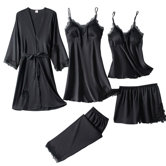Mjukt sidenpyjamaset 1
