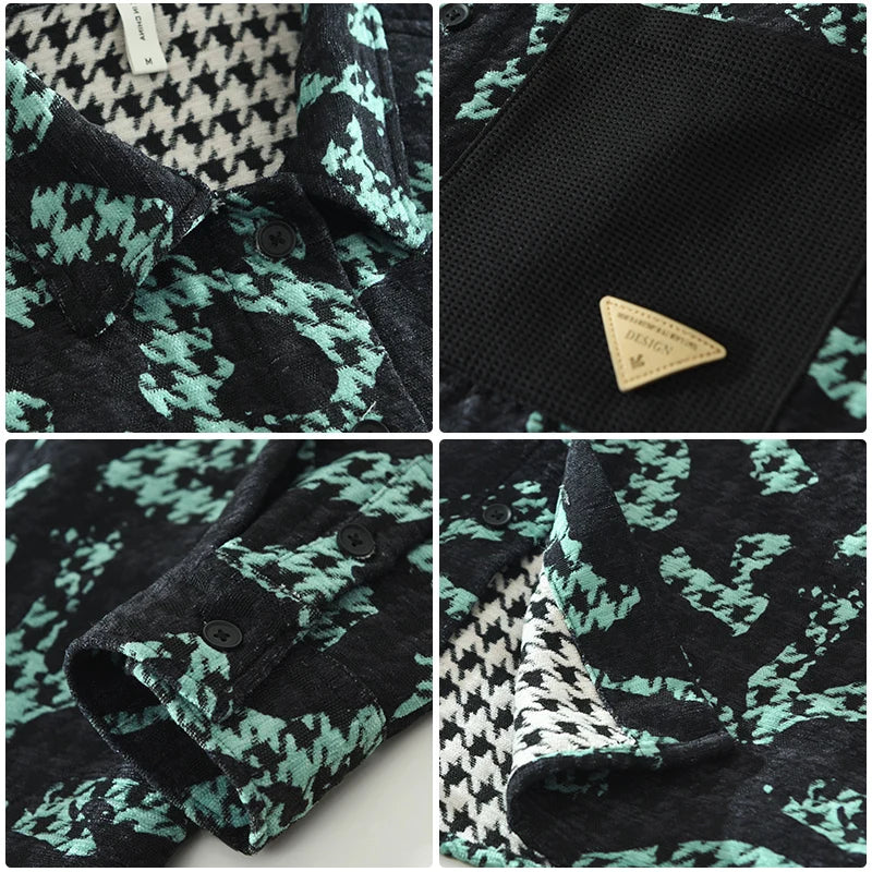 Mäns Långärmad Skjorta Trendig Polyester 5