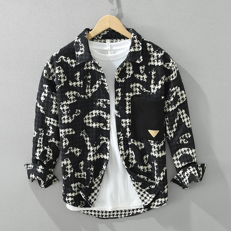 Mäns Långärmad Skjorta Trendig Polyester 1