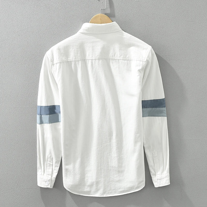 Herrskjorta Patchwork Casual Fit Bomull 3