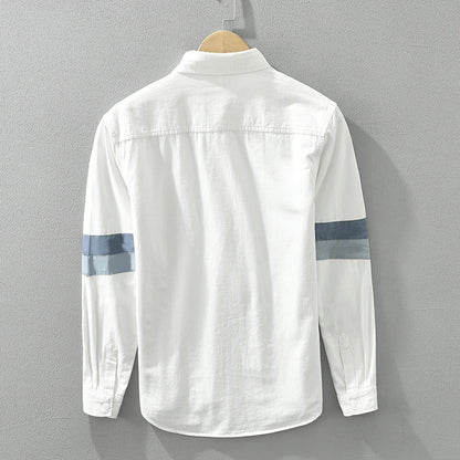 Herrskjorta Patchwork Casual Fit Bomull 3