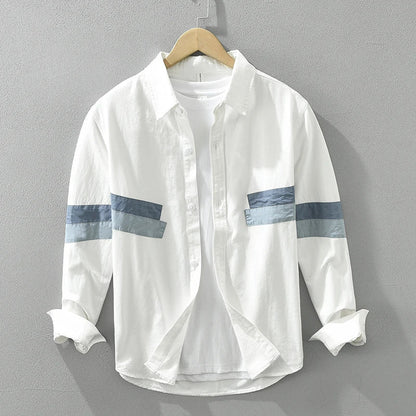 Herrskjorta Patchwork Casual Fit Bomull 2