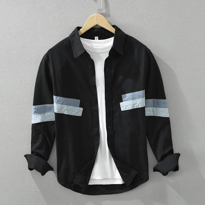 Herrskjorta Patchwork Casual Fit Bomull 1