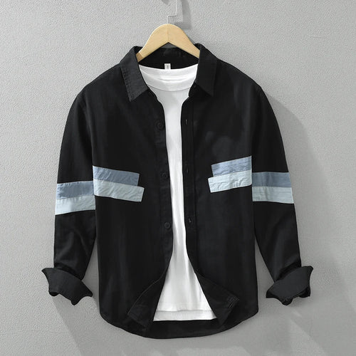 Herrskjorta Patchwork Casual Fit Bomull 1