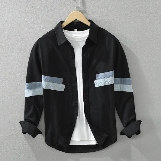 Herrskjorta Patchwork Casual Fit Bomull 1