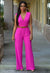 Dam Jumpsuit Trendig Polyester Bekväm-4