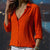 Variant image for Dam Satin Blus Elegant Röd Svart Festlig Design-5