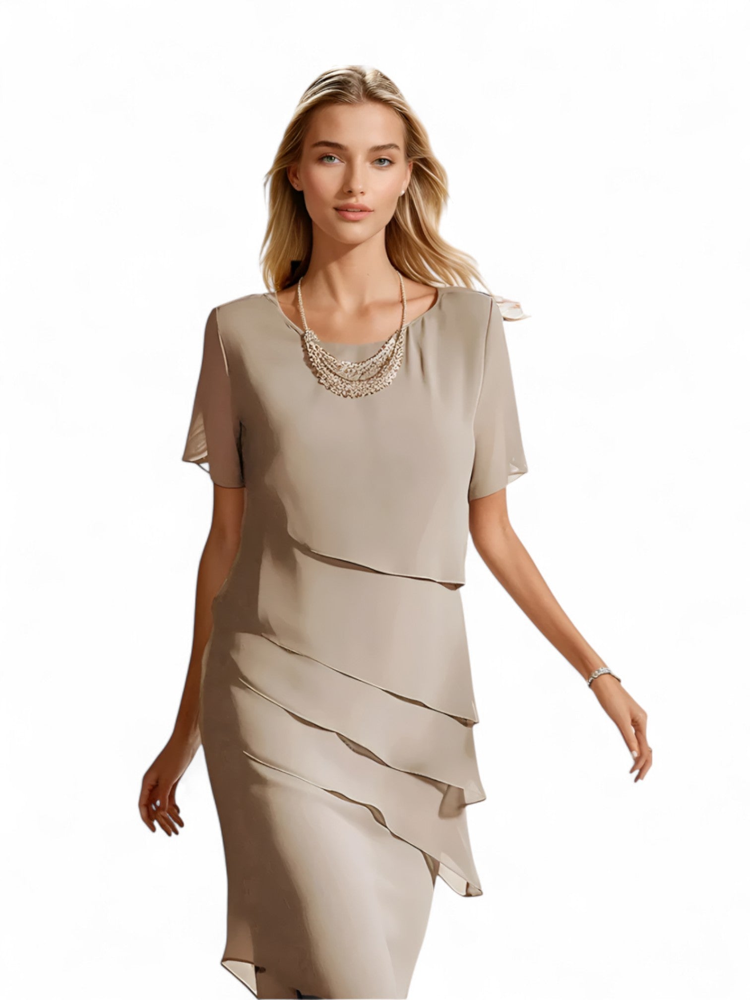 Kvinna Golvlång Klänning Elegant Chiffong | Kvällsklänning Chiffong | Elegant Festklänning