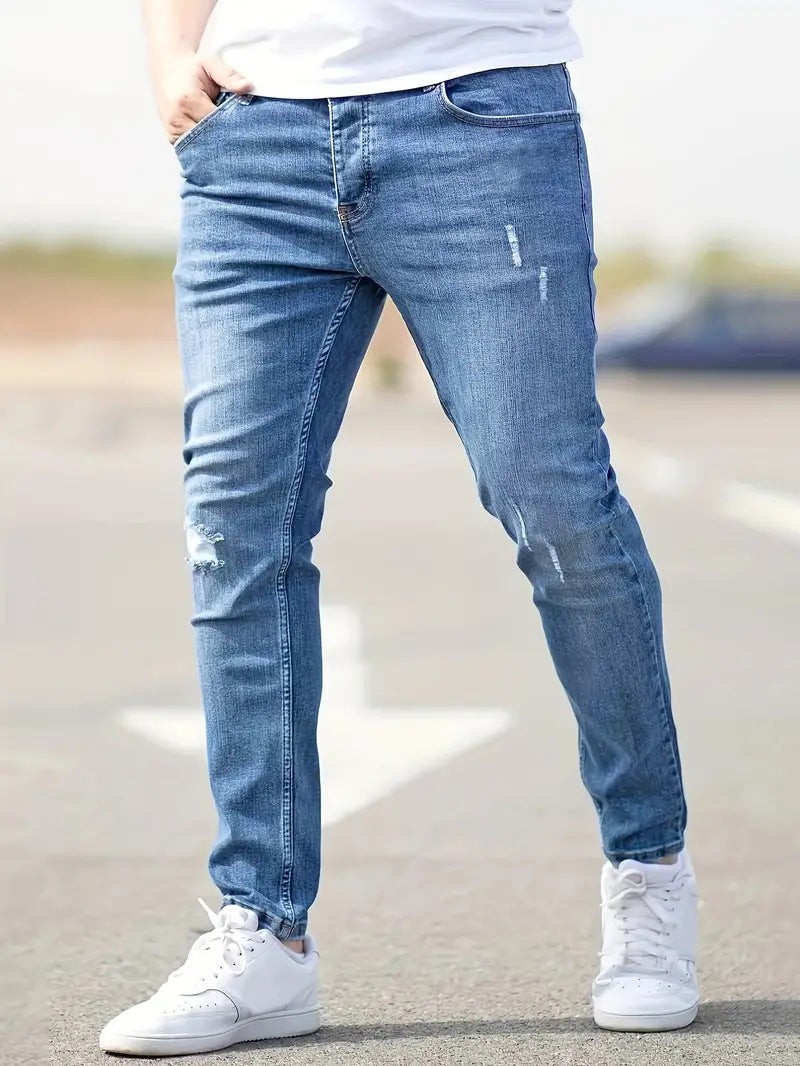 Herr Jeans Trasiga Stretch Modern Stil