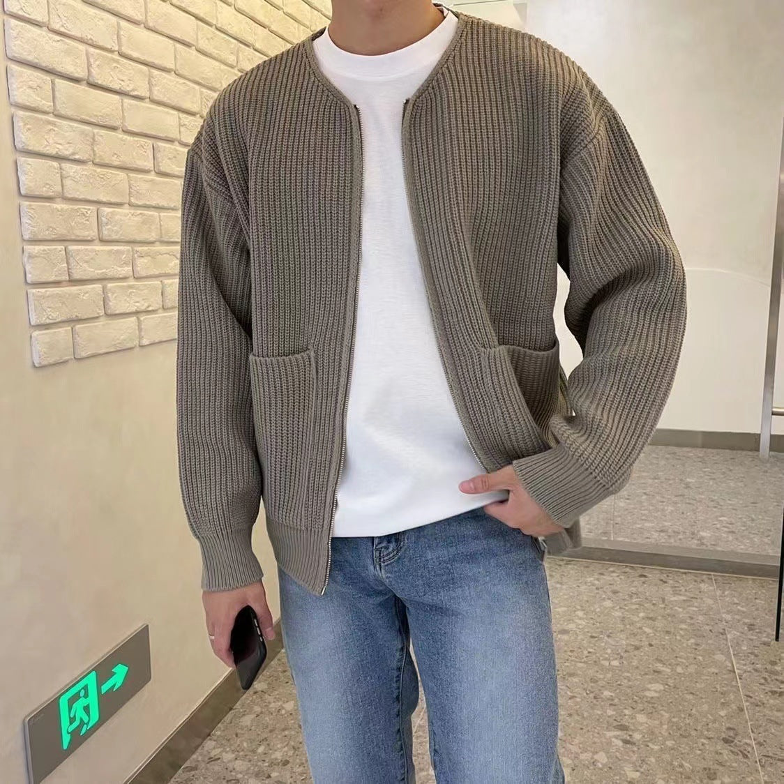 Cardigan Jacka Herr Trendig Design 100% Akryl 6