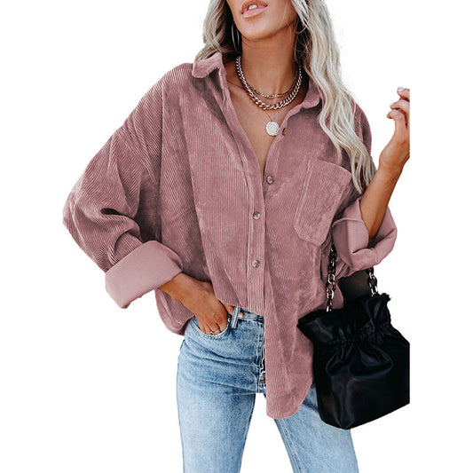 Dam Oversized Skjorta Corduroy