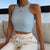 Stickad Crop Top för kvinnor