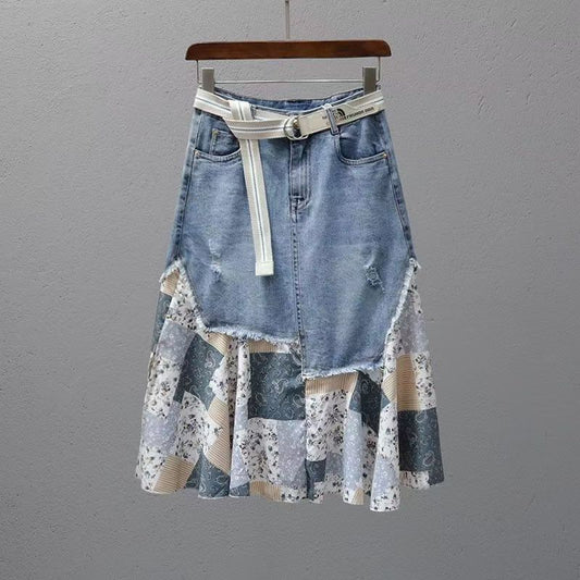 Dam Omslag Kjol Boho Stil Långkjol