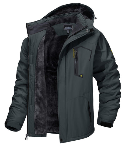Fleece skidjacka med huva för herrar