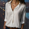 Variant image for Kvinnors Satinblus Elegant Vit Blus Feminin Stil-19