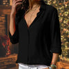 Variant image for Kvinnors Satinblus Elegant Vit Blus Feminin Stil-28