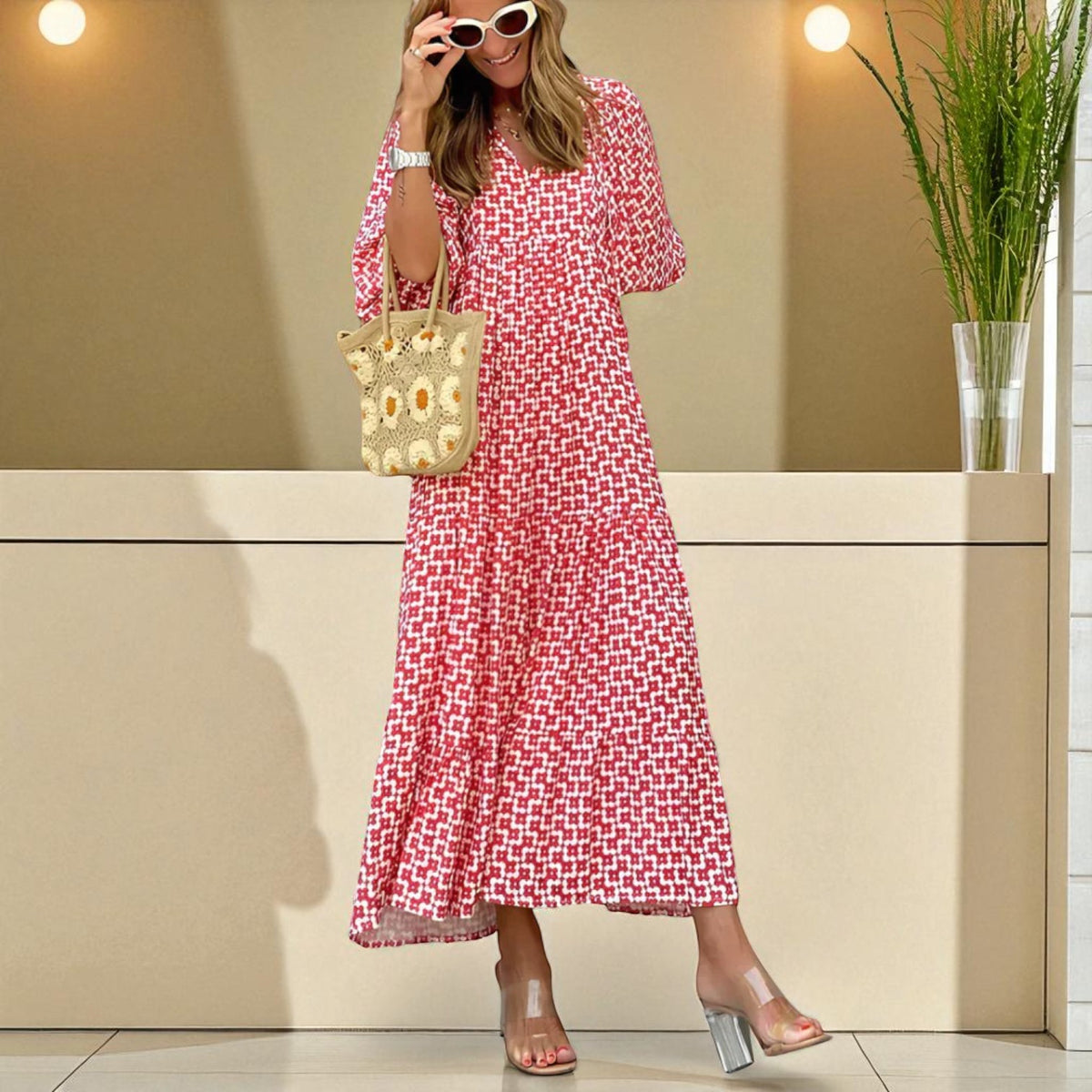 Damklänning Trendig Långärmad Sommarstil